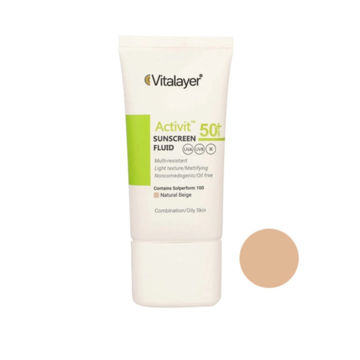خرید فلوئید ضد آفتاب رنگی پوست چرب Activit SPF50 ویتالیر 50ml