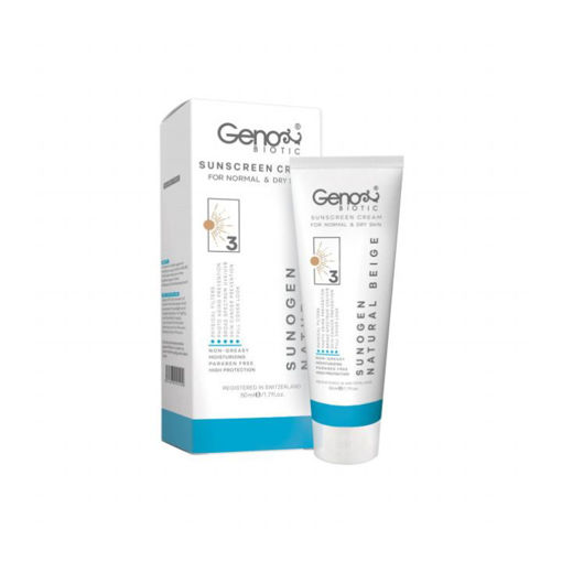 کرم ضد آفتاب ژنوبایوتیک SPF 50 بژ طبیعی