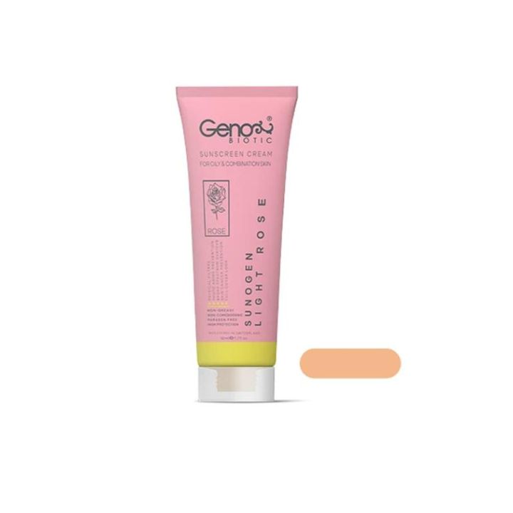 کرم ضد آفتاب ژنوبایوتیک SPF 50 سانوژن مناسب پوست های چرب و مختلط حجم 50 میلی لیتر