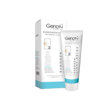 کرم ضد آفتاب ژنوبایوتیک SPF 50 مناسب پوست نرمال و خشک - بژ روشن
